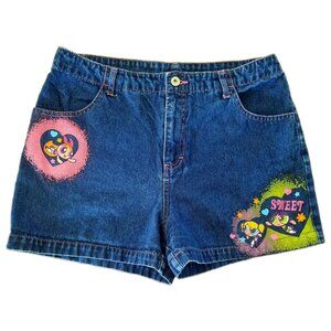 Vintage Y2K Powerpuff Girls Denim Jean Shorts Girls Kids XL Womens Size XS